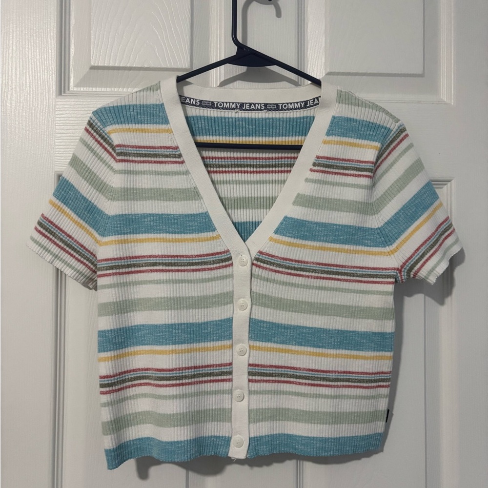 Tommy Hilfiger Jeans Striped Ribbed Crew-Neck Sweater